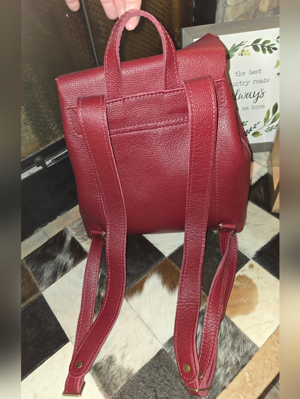 Plf Boston Backpack In Color Rhubarb! - Picture 2 of 3
